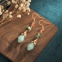 2021 new chinese style ancient costume cheongsam ear ancient style gold accessories magnolia earrings jewelry earrings for women