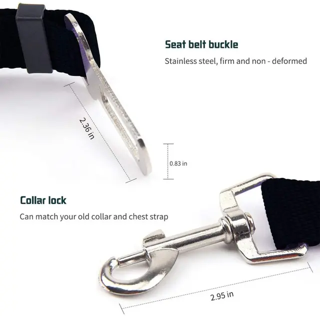 Adjustable Pet Cat Dog Car Seat Belt Pet Seat Vehicle Dog Harness Lead Clip Safety Lever Traction Dog Collars Dogs Accessories 8