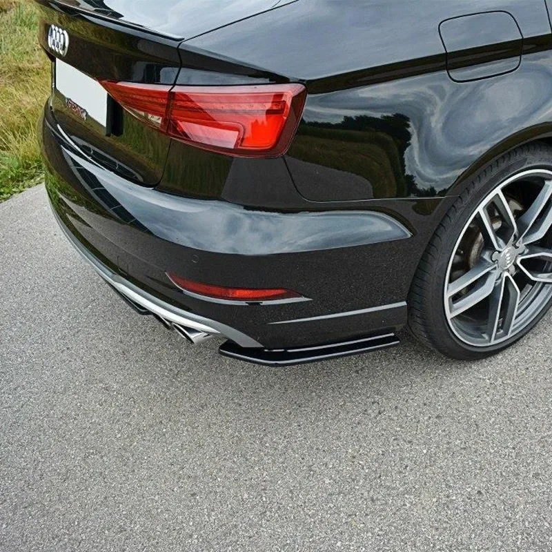 Фото Maxton Style Rear Side Splitter for Audi A3 S-Line S3 8V Facelift Sedan 2017- 2020 Rear Bumper Side Spoiler Splitter Diffuser №2