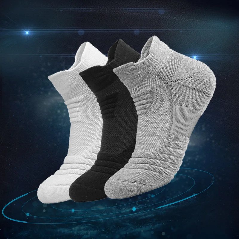 

Sports Terry Socks Designer Outdoor Running Shock Absorbing Towel Bottom Thick Solid Color Socks Cycling Ankle Socks Unisex
