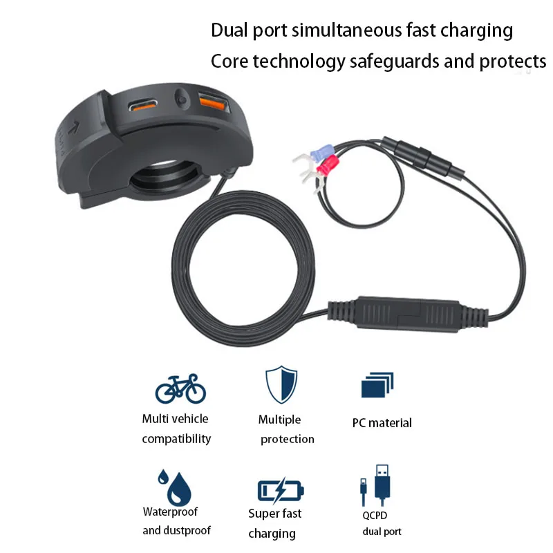 Используется для мотоцикла 12 В USB двойная быстрая зарядка порт мобильного