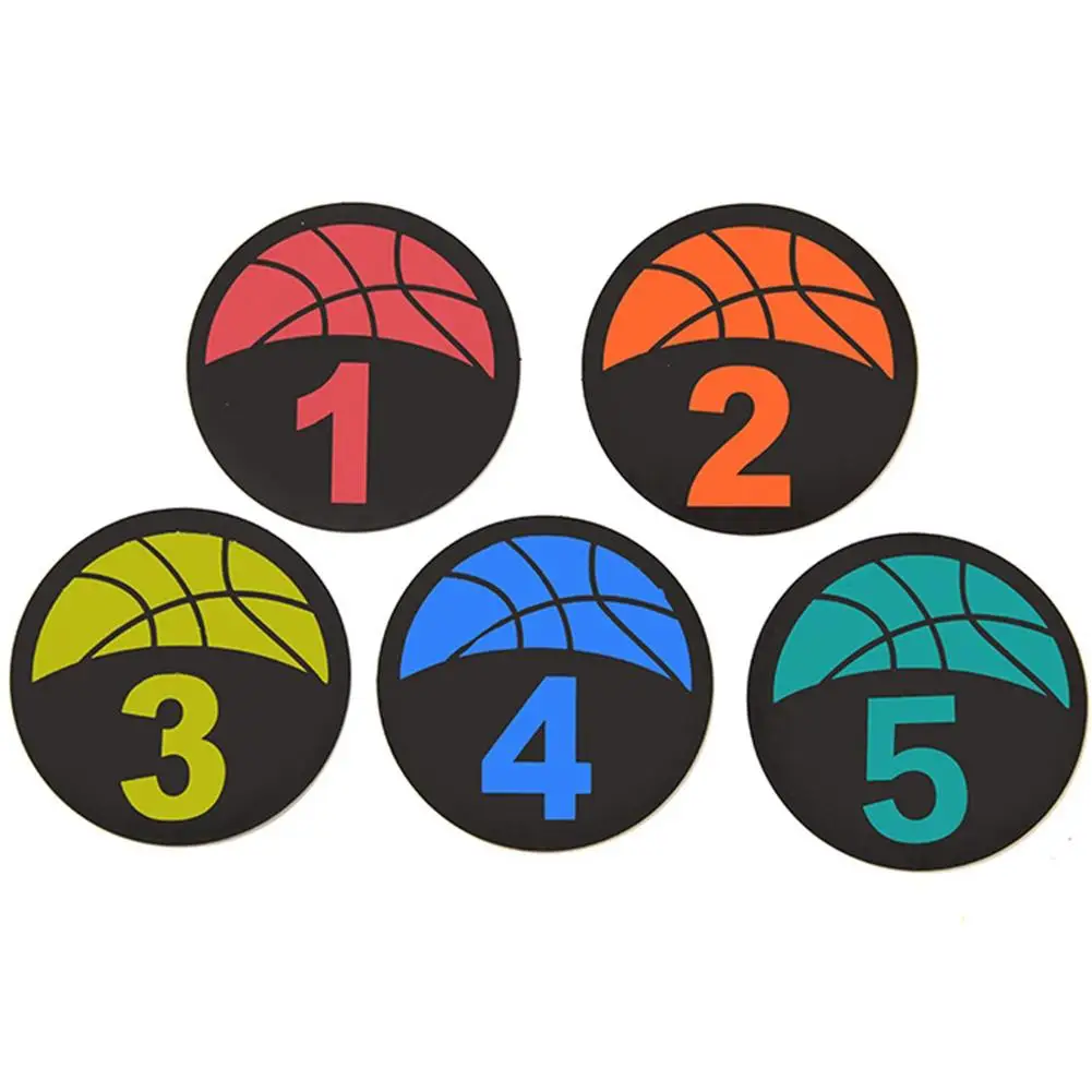 5Pcs Children Basketball Training Mat With Carry Bag Digital Mark Disc Plane Basketball Trainer Training Equipment