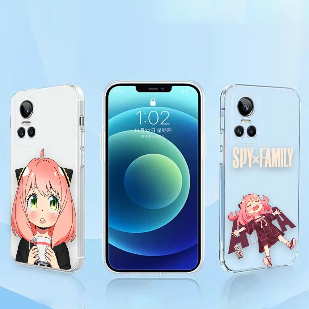 

Clear Phone Case For Realme 10 8 7 7i 5 GT 2 NEO 3 5 V15 V20 V25 X X7 V30 PRO PLUS 4G 5G Case Shell SPY FAMILY Anya Forger Anime