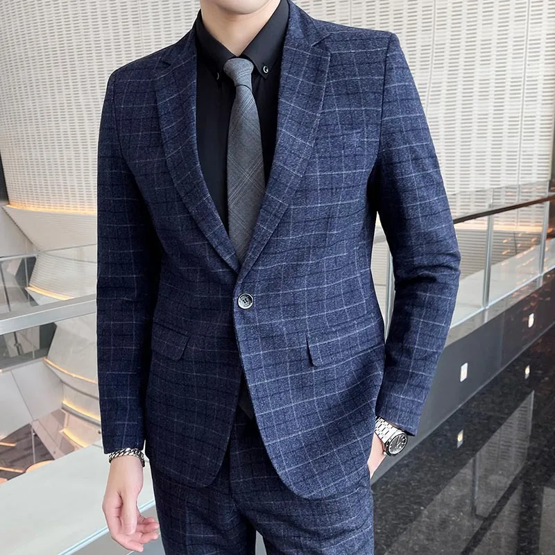 Костюм из трех предметов пиджак и брюки жилет/2022 модный мужской повседневный