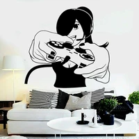 gamer girl wall sticker video game vinyl wall decal play room gaming stickers living room bedroom decor accessories