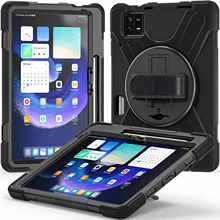 Case for Xiaomi Pad 6/Mi Pad 6 Pro 11 Inch 2023 Rugged Case with Rotating Stand Hand Strap Pencil Holder Shockproof Cover 11"