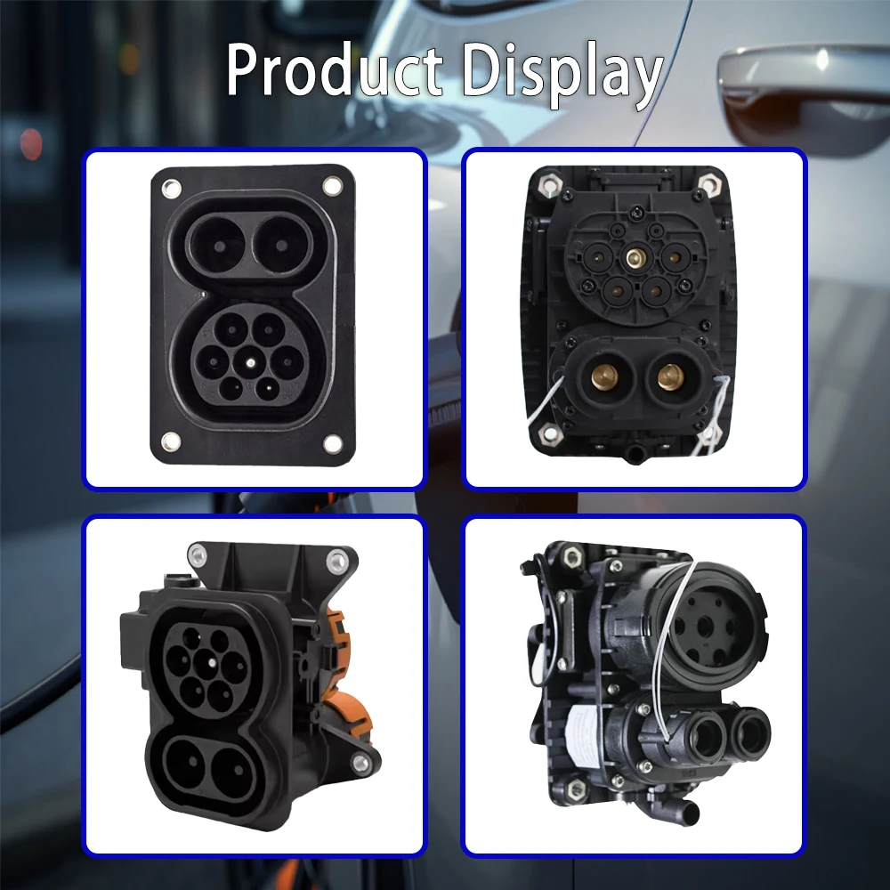 Фото CCS2 COMBO 2 розетки 80A 125A 150A 200A EV боковая розетка для зарядки электромобиля для разъема электромобиля Type2 CCS2 №5