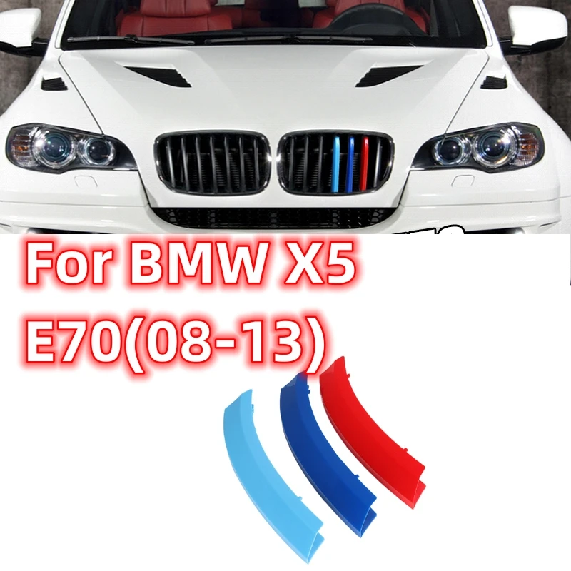 

For BMW X5 Series E70 2008-2013 Car 3D M Styling Front Grille Trim Bumper Cover Strips Stickers External Accessories Decor