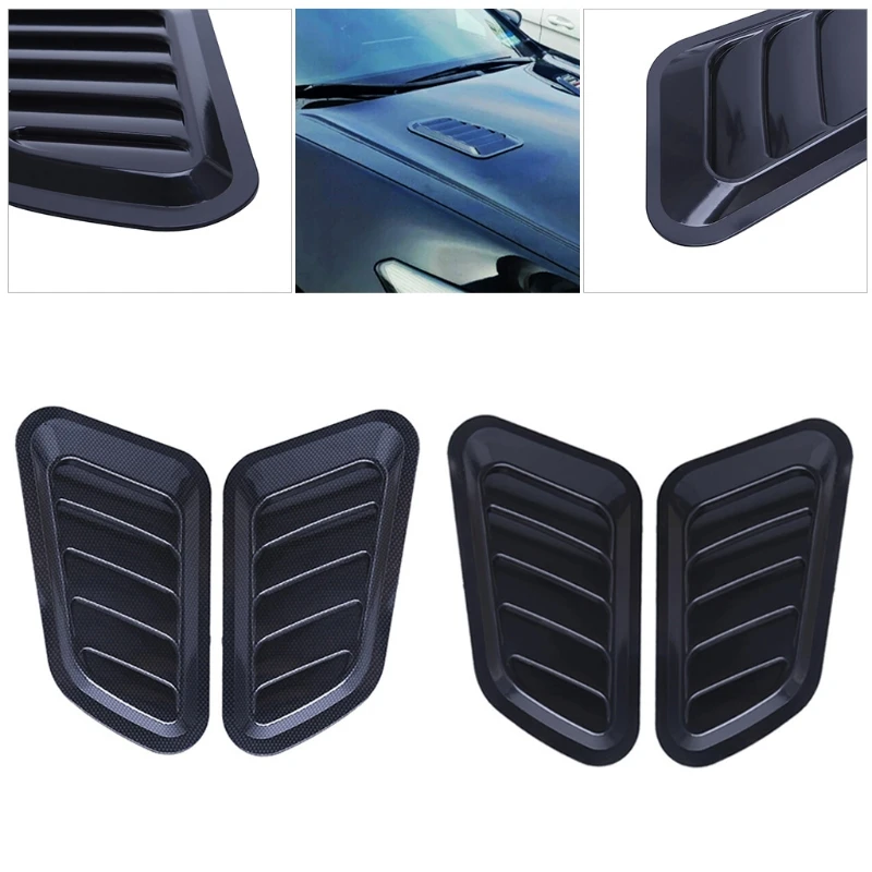 

1 Pair Universal Car Sticker ABS Decorative Air Flow Intake Bonnet Vent Cover Hood Car Accessories
