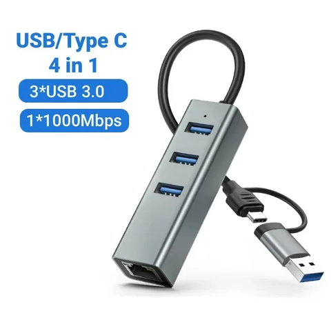 KEBIDU 4-портовый USB 3.0 концентратор с Ethernet
