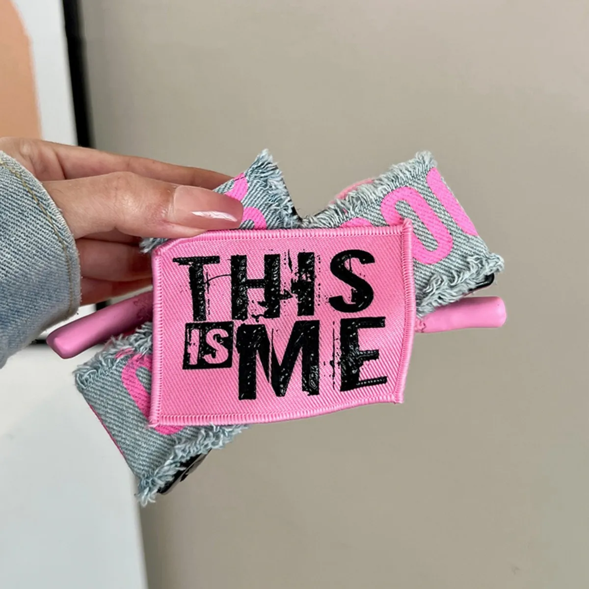 Женская заколка для волос в Корейском стиле голубая джинсовая Заколка-краб с