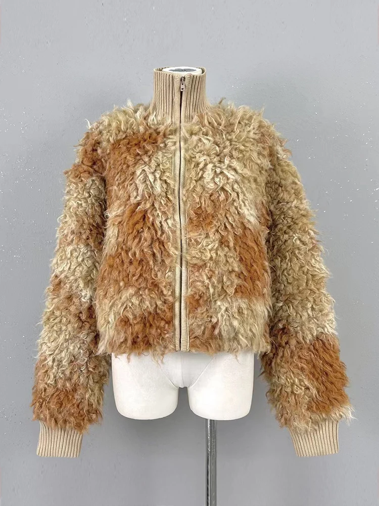 

Винтажный кардиган на молнии с воротником-стойкой и завязкой, новинка, Женская осенне-зимняя модная подходящая ко всему прямая куртка, Топ