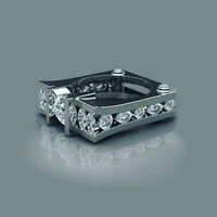 genuine 925 sterling silver 2 carats diamond wedding bands ring fine silver 925 jewelry anillos de engagement diamond jewellry
