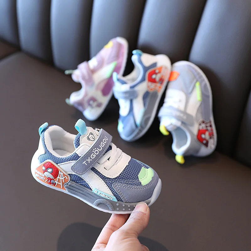 

Кроссовки Детские с мягкой подошвой, повседневная спортивная обувь для мальчиков и девочек 2-12 лет, с мультяшным рисунком, размеры 21-30