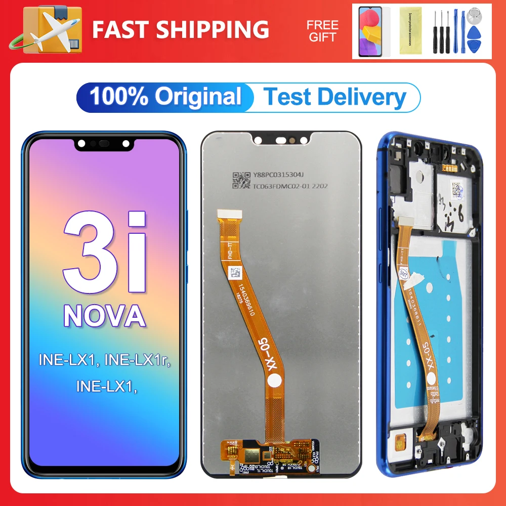 Оригинальный экран 6,3 дюйма для Huawei Nova 3i, ЖК-дисплей, сенсорный экран, запасные части для P Smart Plus 2018, ЖК-дисплей