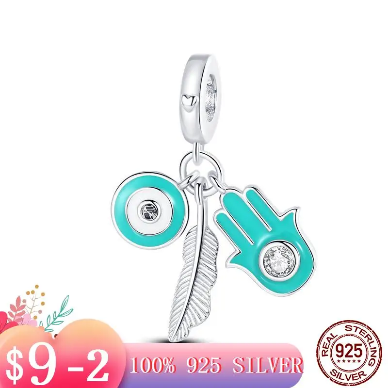 

Браслет Pandora из серебра 925 пробы с перьями, ладонью и демоном