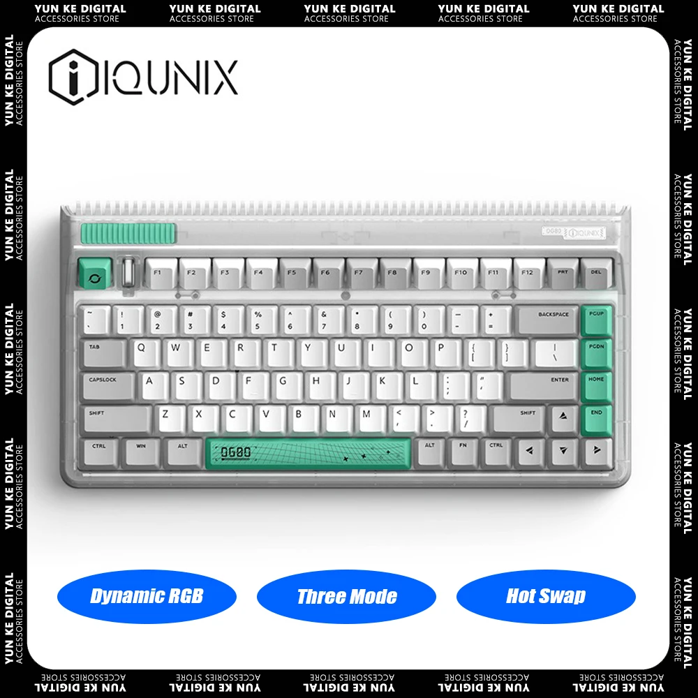 

IQUNIX OG80 Mechanical Keyboard Three Mode Hot Swap Dynamic RGB Backlit Wireless Gaming Keyboard Pc Gamer Mac Laptop Office Gift