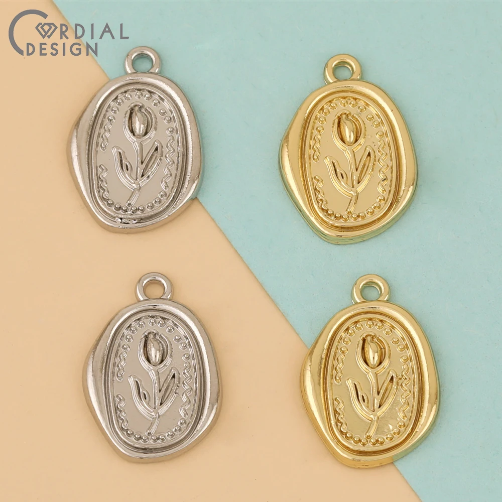 

Cordial Design 100Pcs 14*20MM Jewelry Accessories/DIY Earrings Pendant/Oval Shape/Flowers Pattern/Jewelry Findings Components