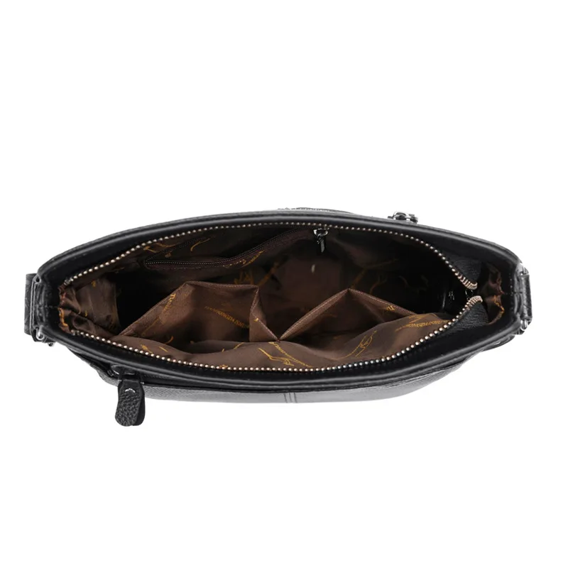 Luxury Cow Leather Men's Shoulder Messenger Bag Business Genuine Leather Crossbody Bag Casual Male Handbag Sling Bag