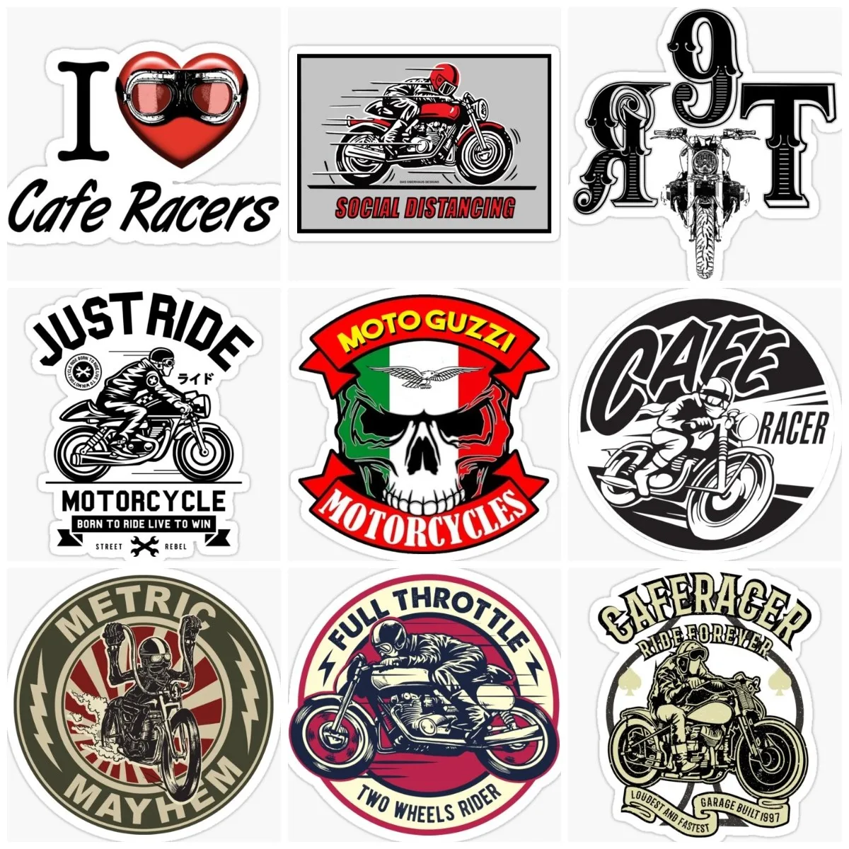 Креативная наклейка Cafe Racer Виниловая на стену для автомобиля ноутбука мотоцикла