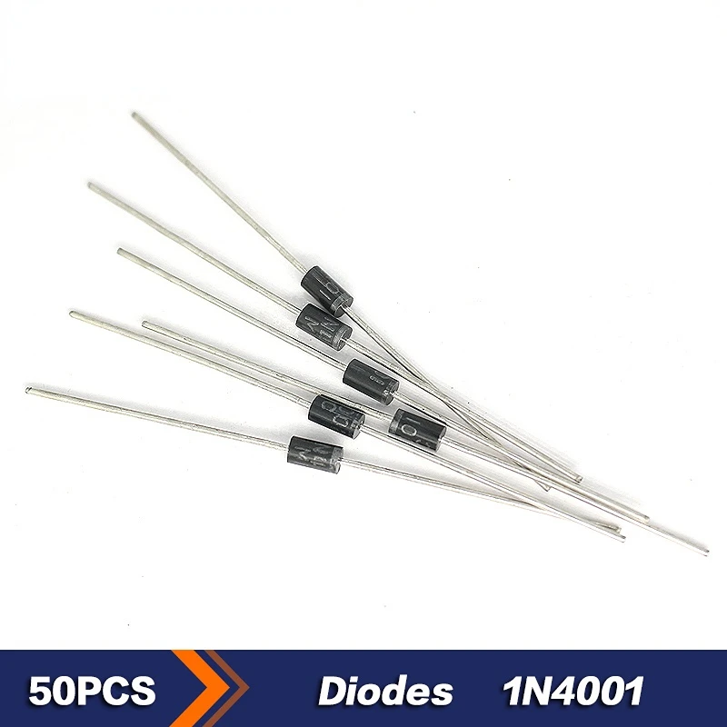 

50pcs/lot 1N4001 IN4001 Rectifier Diode DO-41 RECTIFI DIODE 1A 50V Diodes