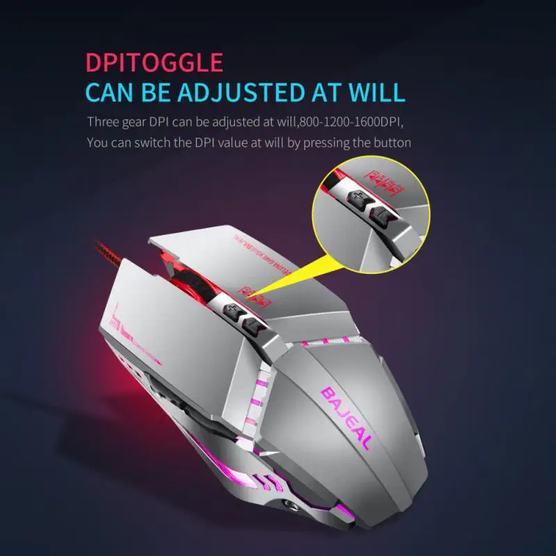 

Professional 3600 Dpi Gamer Ergonomic Mouse Colorful Wired Gaming Mouse Lightweight Usb Computer Mouse For Desktop Computer