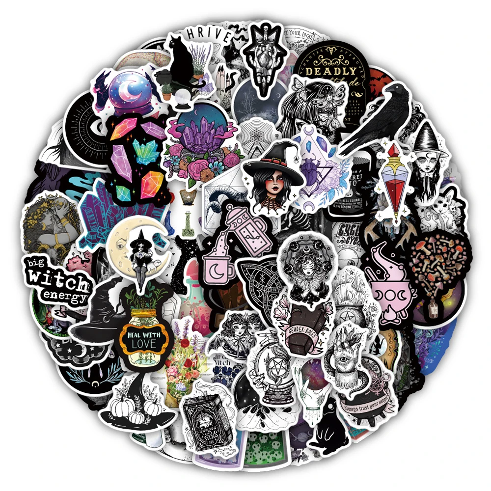 

Стикеры Мультяшные в готическом стиле, 10/30/50/100 шт.