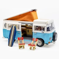 fit 10279 10220 2200pcs technical t2 camper car model building blocks cars bus diy bricks kid toys birthday gifts