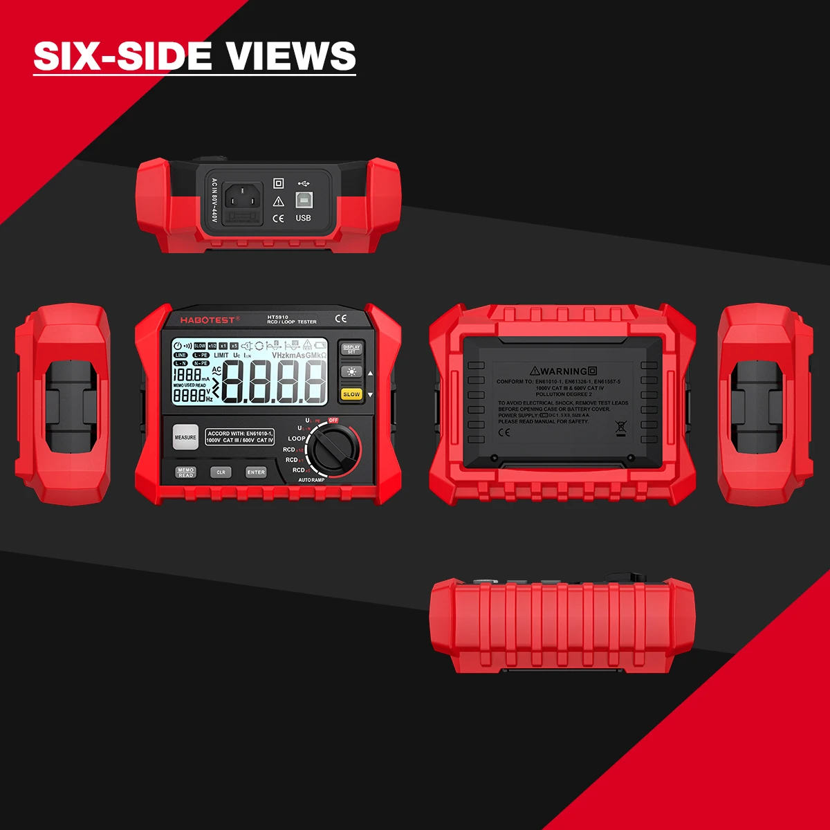 HABOTEST HT5910 Измеритель сопротивления тестер переключателя утечки ЖК-цифровой