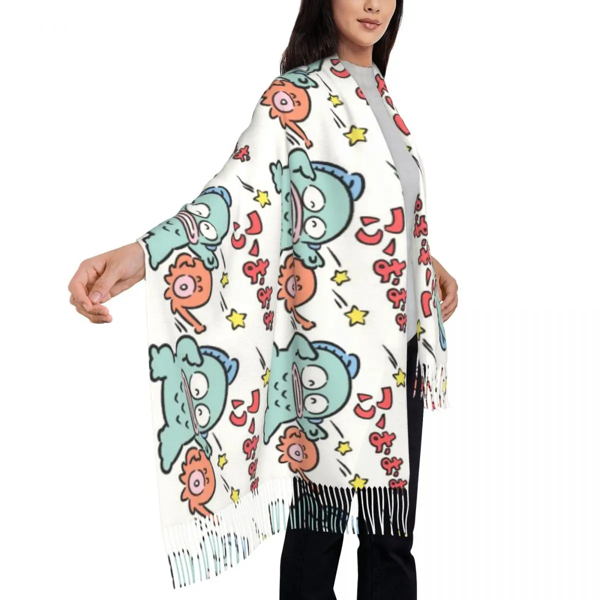 Милый шарф с кисточками из мультфильма Ханйдон на заказ женские мягкие шали