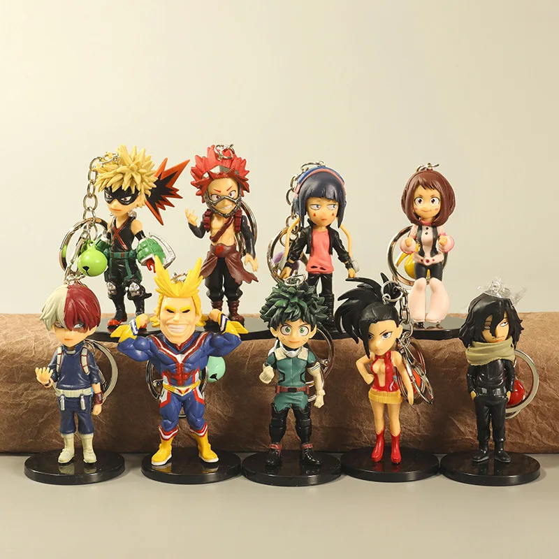 

1Pcs Random My Hero Academia Keychain Midoriya Izuku Bakugou Todoroki Action Figures Key Chain For Bag Pendants Anime Gifts