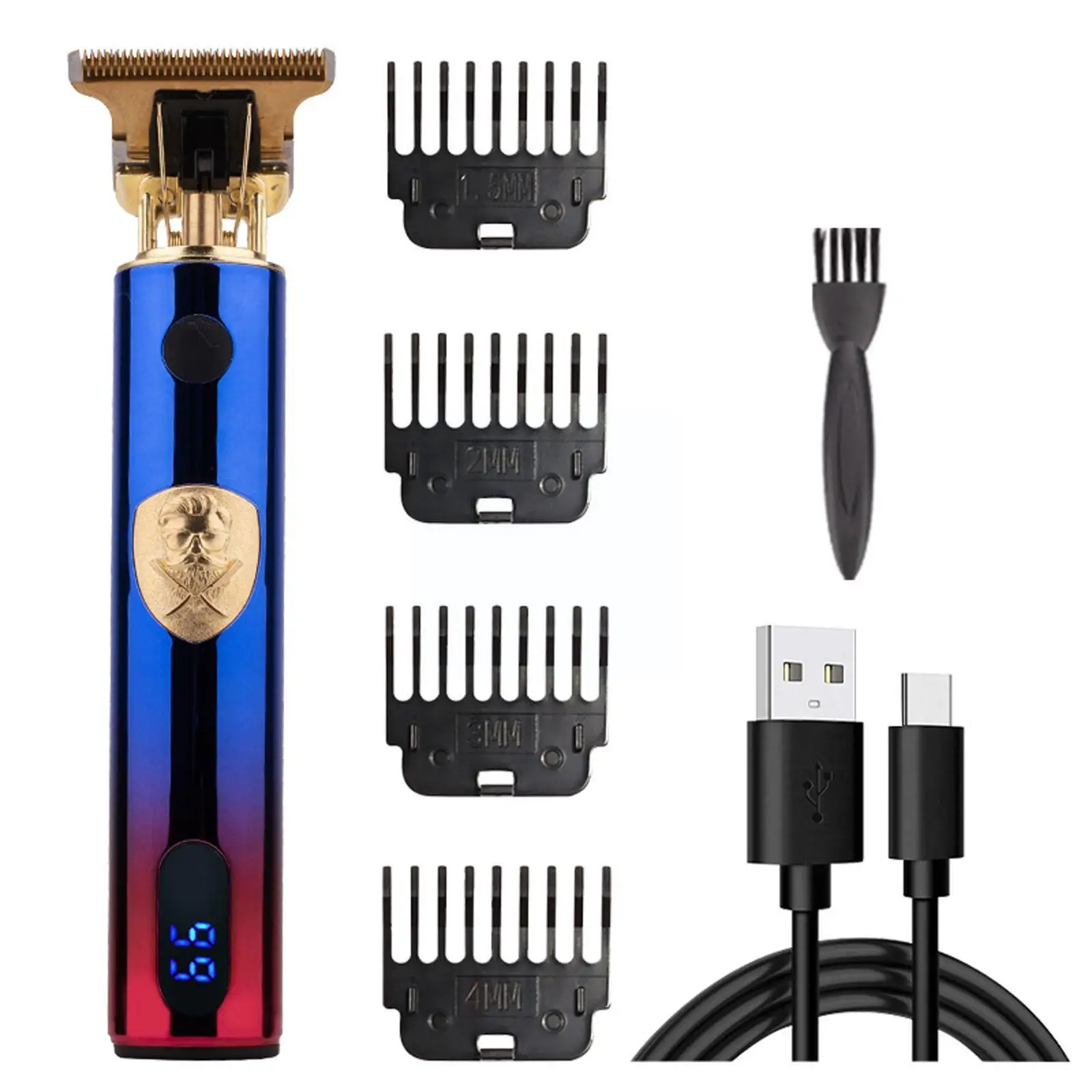 

T9 Usb бритвенный профессиональный триммер для бороды, перезаряжаемый триммер для волос, Бритва для мужчин, Парикмахерская F4y3