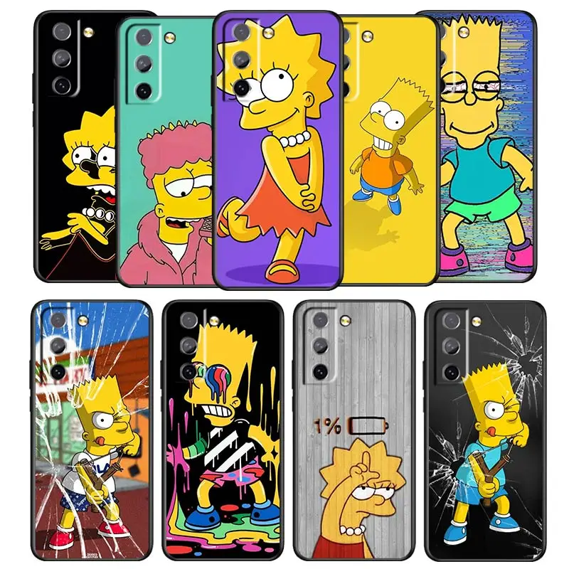 Nice Simpsons animation Phone Case For Samsung Galaxy S22 S21 S20 S10 S10e S9 S8 S7 PRO Ultra Plus FE Lite Black luxury Silicone