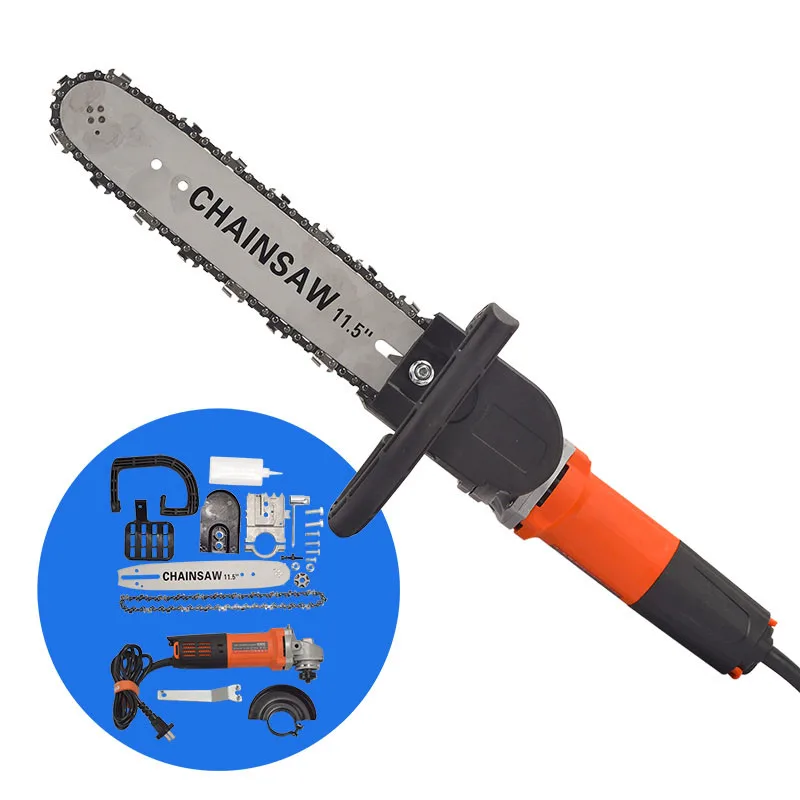 220V 800W 11.5 Inch Chainsaw Bracket Set Changed Electric Angle Grinder Angle Grinder To Chain Saw Woodworking Power Tools