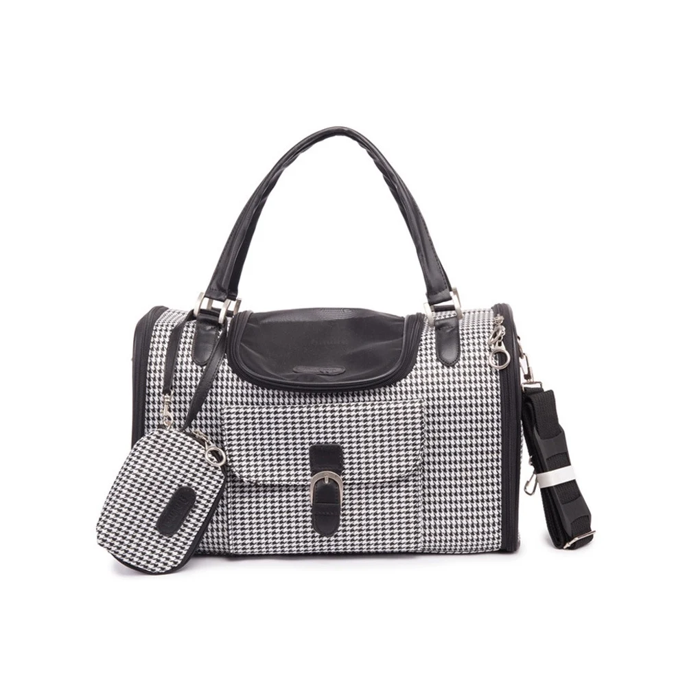 

Pet Breathable Leather Mesh Foldable Bag Adjustable Pet Handbag Portable Fashion Travel Purse Cat Carrier Stra With Dog