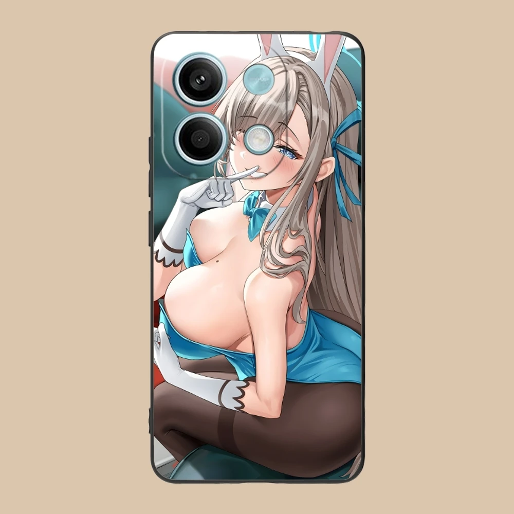 Чехол для телефона Blue Archive Asuna Sexy Hentai Xiaomi Redmi Note 13 12 11 10 9 8 7 6 S A Pro Lite Plus 5G черный чехол
