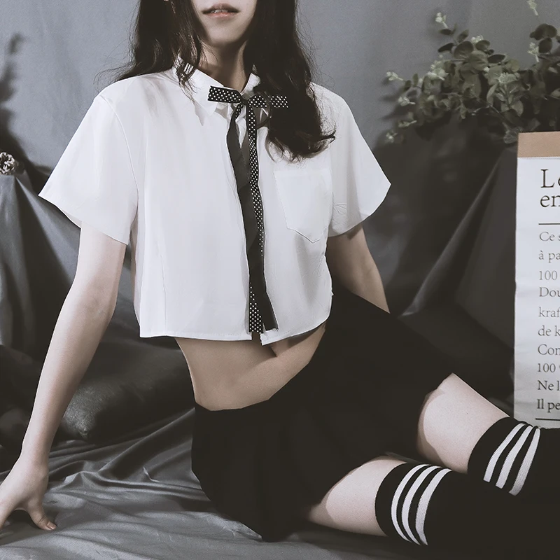 Женский сексуальный костюм японская Школьная Девочка комбинация эротический