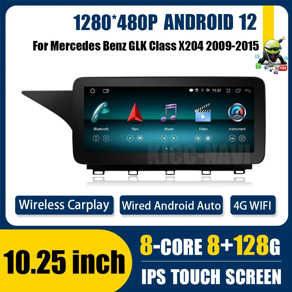 

Android 12.0 10.25'' For Mercedes GLK X204 2008-2015 Car Multimedia Player GPS Auto Radio Stereo Carplay 4G WIFI LTE Head Unit