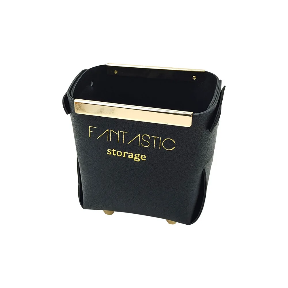 

Home Storage Box Makeup Brush Organzier Bucket Modern Luxury PU Folding Office Desktop Remote control Glasses Container