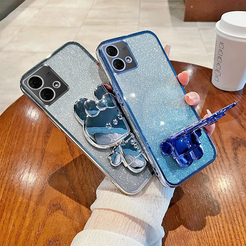 Чехол G84 для MOTO Motorola Moto роскошный градиентный Блестящий макияж зеркало кролик