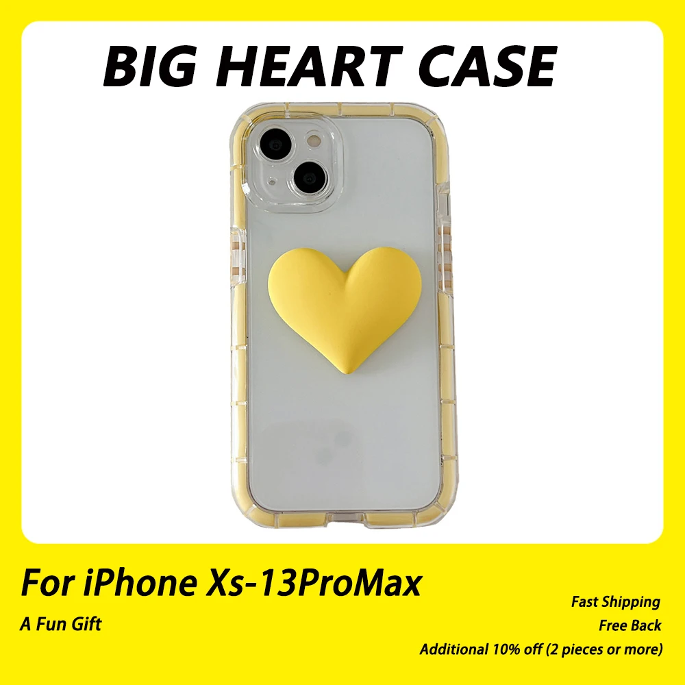 

Clear Luxury Cute Big Love Phone Case for IPhone12 Simple 11 Pro Max Soft Funda XR Apple 13 Transparent Xs New Fashion Cover