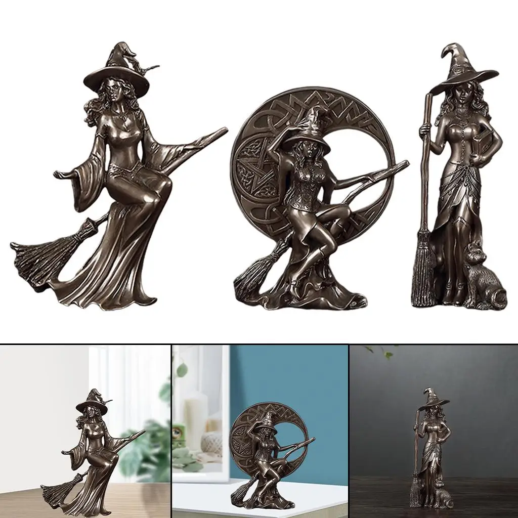 

Indoor Witch Figurines Sculpture Home Office Desktop Decoration