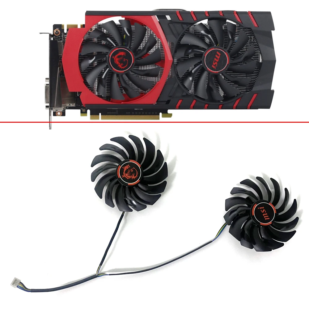Вентилятор Графический 4pin 95 мм PLD10010S12HH GTX1060 GTX950 GTX960 GTX980TI для MSI GTX 960 950 1060 RX 470 GAMING X |