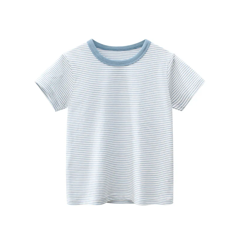 ILAVSUN Toddler Boy Short Sleeve T-Shirts 100%Cotton Little Casual Striped Tee Shirt Kids Crew Neck Tshirt Top