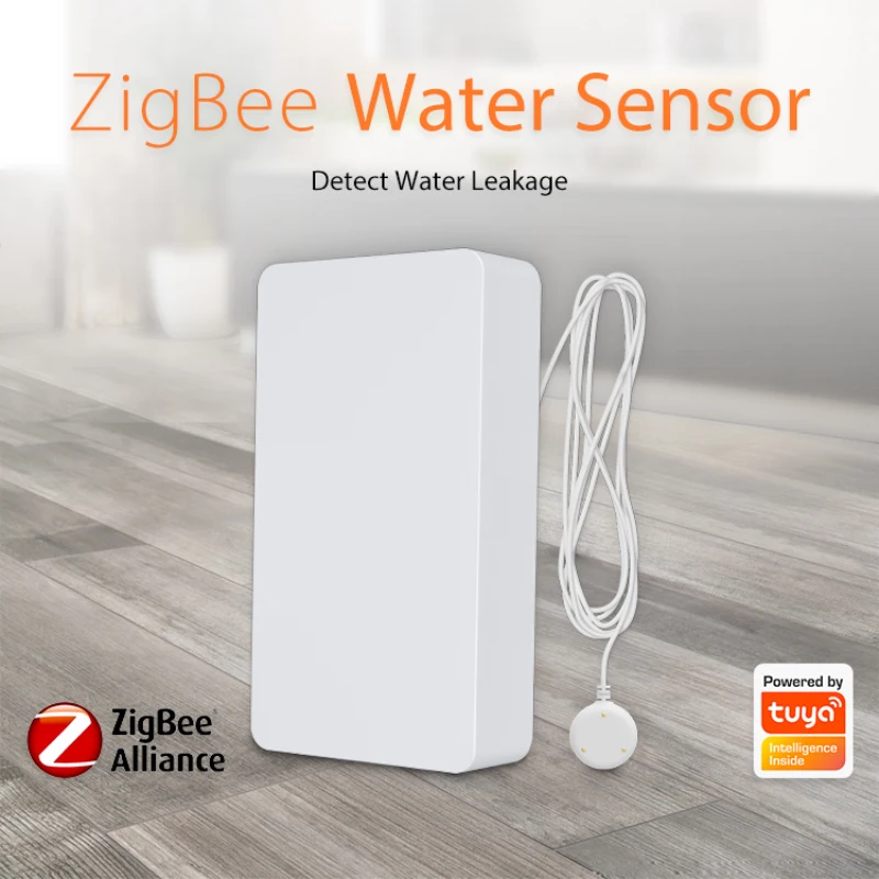 

Датчик утечки воды Tuya Zigbee, детектор для утечки воды, с сигнализацией об переполнении и удаленным управлением, умная домашняя система безопа...
