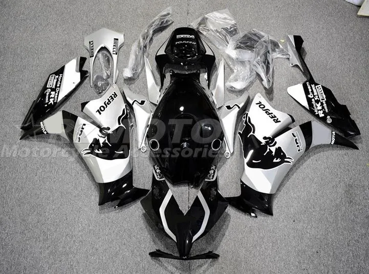 

4Gifts New ABS Motorcycle Fairings Kit fit for HONDA CBR1000RR 2012 2013 2014 2015 2016 12 13 14 15 16 Bodywork set Black silver