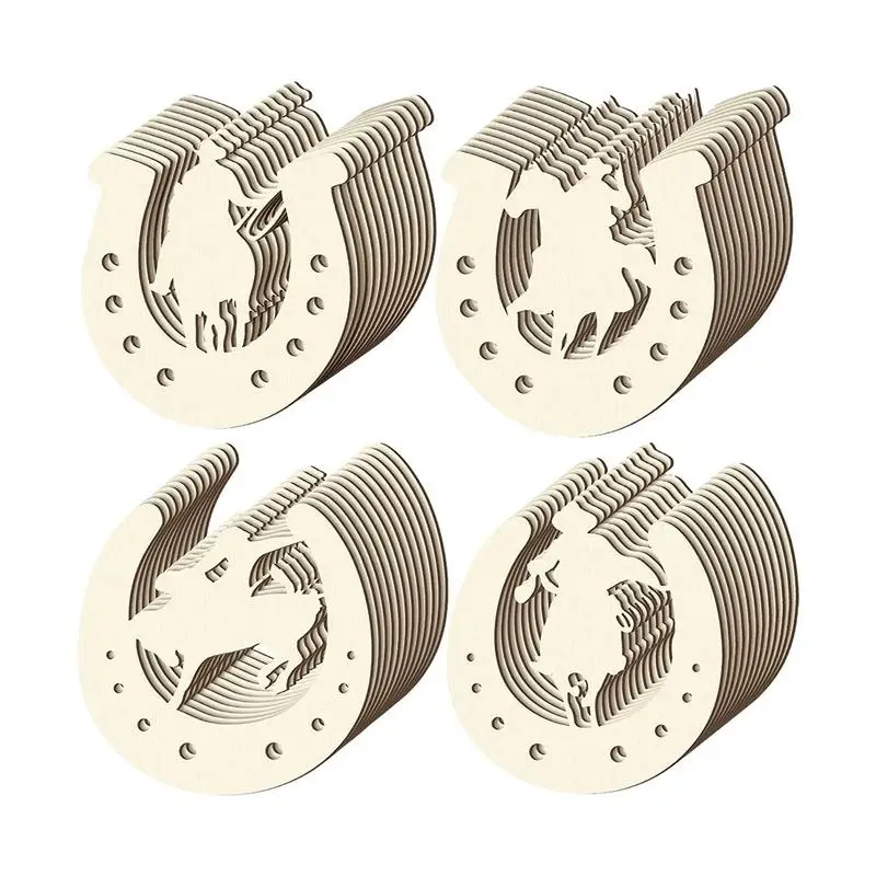 

Деревянные подковы с вырезами, необработанные деревянные подковы для домашнего декора, 24 шт./48 шт. подковы, деревянные украшения, товары для ...