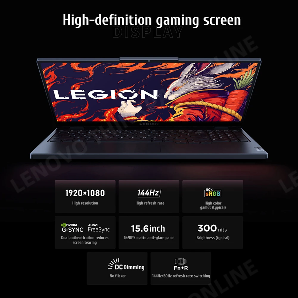 Ноутбук Lenovo Legion R7000 R7-7840H 16G/32G RAM 512G/1T SSD RTX4060-8G 144 Гц 15 6 дюйма