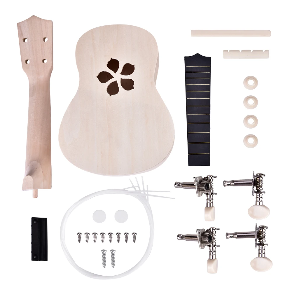 

21inch Basswood 4 String Ukelele DIY Kit Instrument Accessory (Petal)