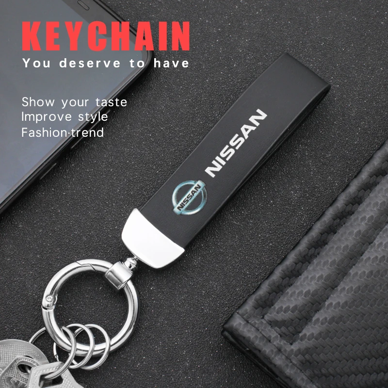 

Leather Car Keychain Metal 3D Styling Key Chain Rings Accessories For Nissan Qashqai J10 J11 Juke Tiida Teana Note t30 t31 t32 X
